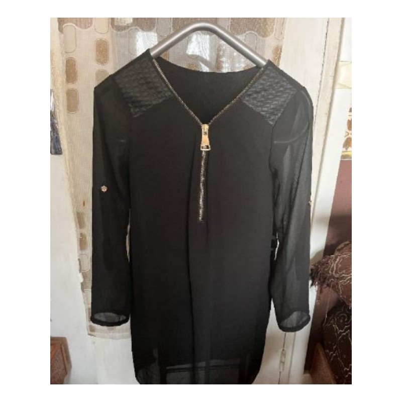 Tunique femme noire à zip T40