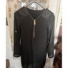 Tunique femme noire à zip T40
