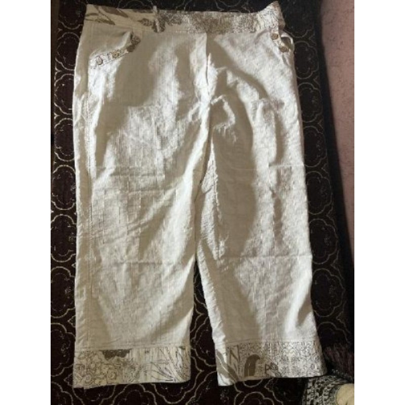Pantalon beige imprimé marron Vetissimo T52 (femme)
