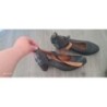 Chaussures femme en cuir 39. Noir + motifs fleuris