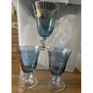 Lot 3 verre à pied bleu 