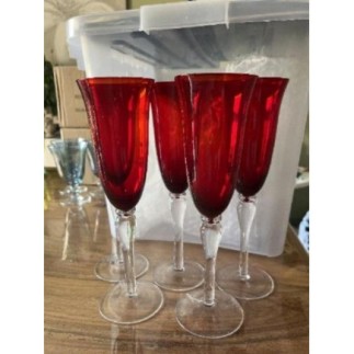 Lot de 5 flûtes rouge 