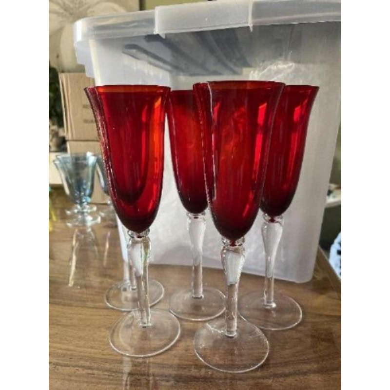 Lot de 5 flûtes rouge 