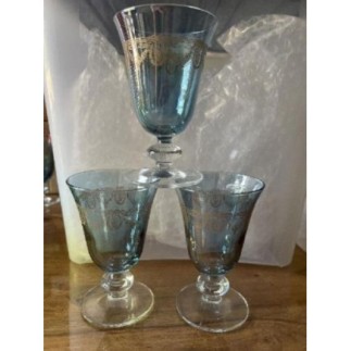 Lot de 3 verre à vin bleu 