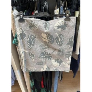 Housse coussin gris feuilles 