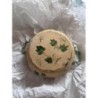 Petit plat décoratif peint à la main motif feuille jaune et vert