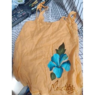 Robe jaune légère fleur 18...