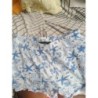 Short fin blanc un motif bleus