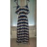 Robe longue bleue blanc marron, T. S