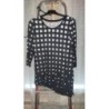 Top noir et blanc manches 3/4, T. 44