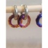 Boucles d’oreilles acier inoxydable verre irisé rose