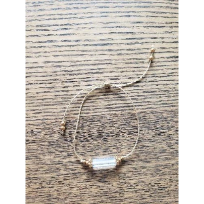 Bracelet acier inoxydable cristal de roche