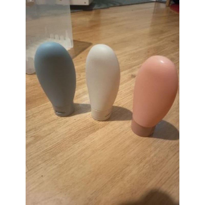 Lot de 3 pot vide Bleu, blanc,rose