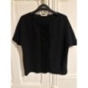 SESSUN - Blouse manches courtes noire brodée - Taille M - En très bon état
