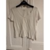BONOBO - T-shirt blanc col V - Taille M