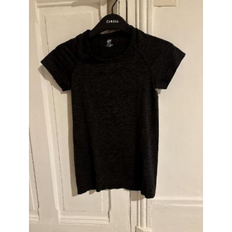 H&M - T-shirt de sport/fitness gris/noir chiné - Taille S - En très bon état