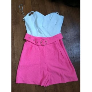 Combishort blanche et rose....