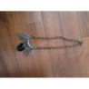 Collier argenté et doré+pierre 
