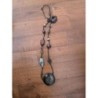 Collier sautoir marron perle 