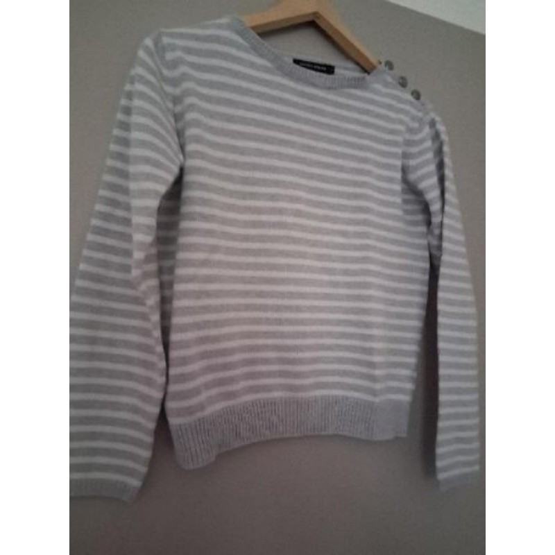 Petit pull blanc gris blanc taille 1