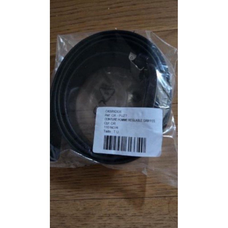 Ceinture neuve homme réglable noir 