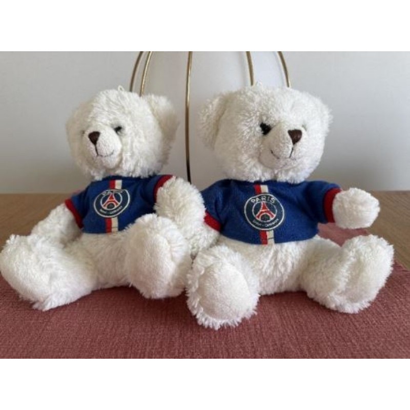 Lot de 2 Ours en peluche blanc PSG 