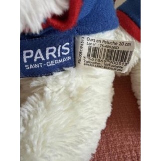 Lot de 2 Ours en peluche blanc PSG 
