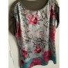 T-shirt kaki fleurs