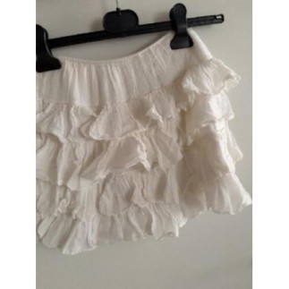 Jupe courte été froufrou blanc