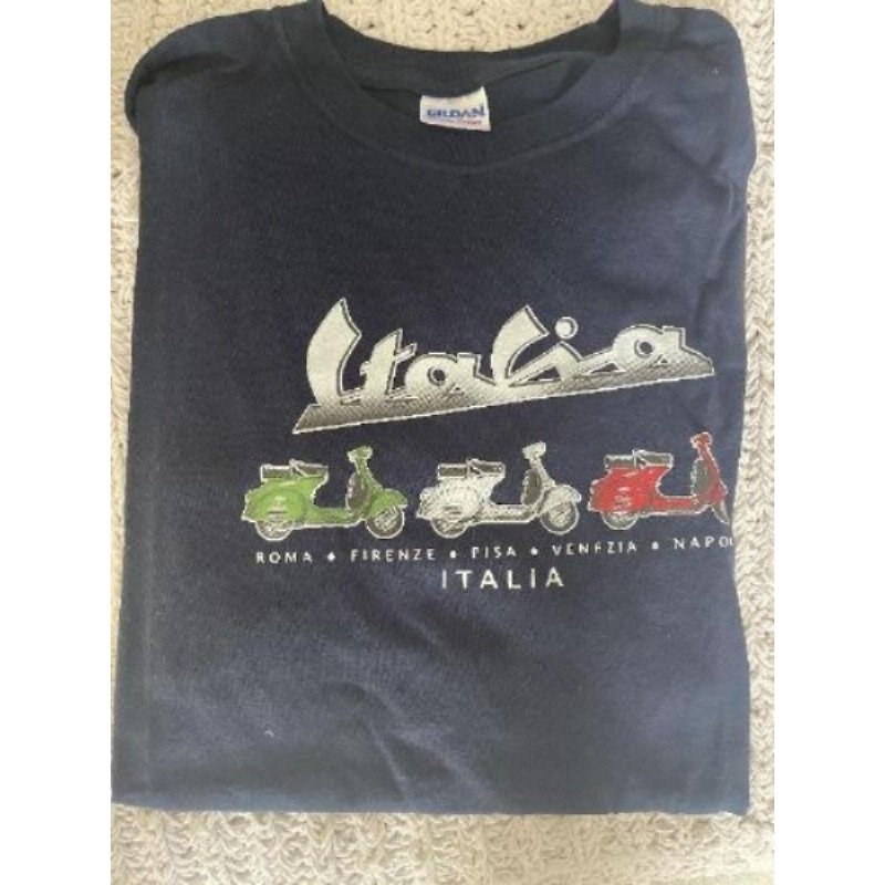 T-shirt VESPA ITALIA taille L bleu marine 