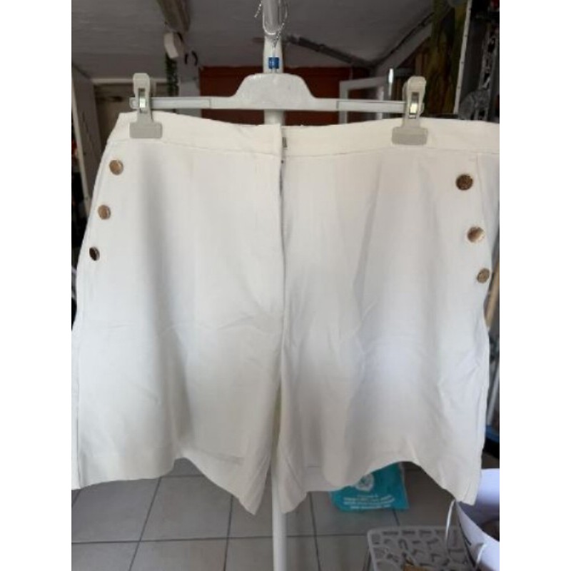 SHORT BLANC BOUTON DORE BODUFLIRT T54
