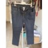 JEANS BLEU COUTURE BEIG/ CEINTURE T48