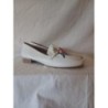 Mocassin blanc motif fleur 40