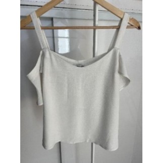 Top blanc avec volant taille S
