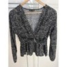 Blouse noir à taches blanches taille M