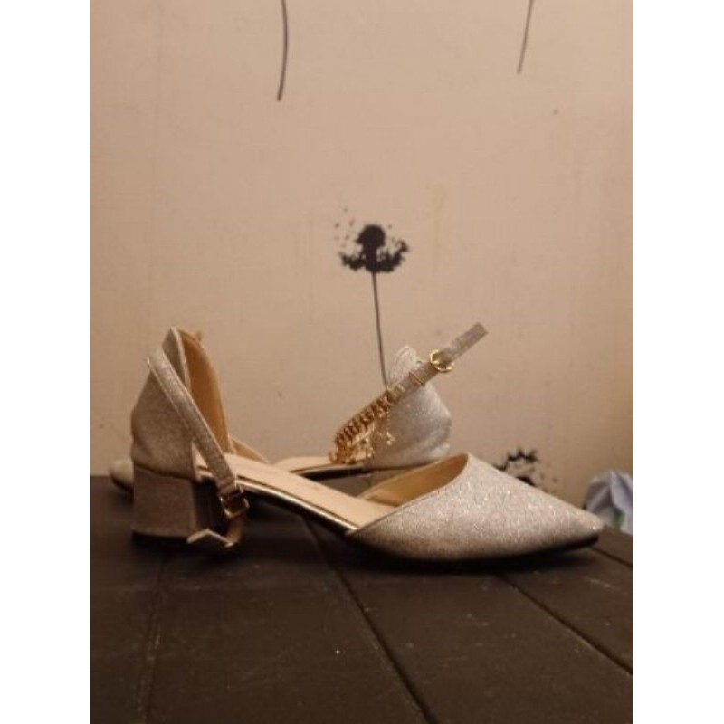 Talon pailleté gris 39