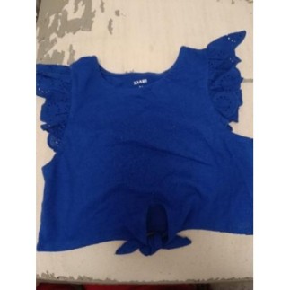 T-shirt bleu avec noeud au...