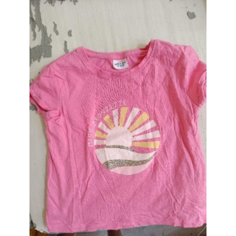 T-shirt rose Miss bronzette 2 ans