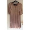 Robe Mi-longue Paule Ka Rose Manches Courtes Taille 36 satiné droite évasée le bas