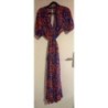 Robe longue dos nu Taille M – Bleu et orange – Très bon état