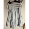 Magnifique robe bustier Milly Cabana, fabriquée aux États-Unis. Modèle blanc à rayures bleues avec t