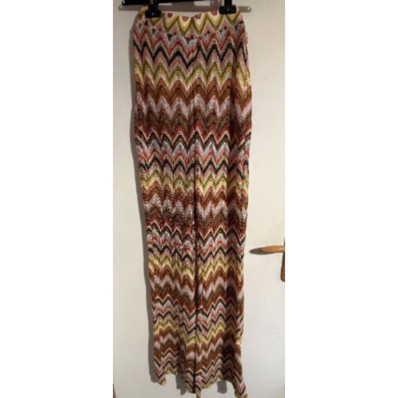 Pantalon large Bershka maille chevron multicolore – Taille S – Très bon état