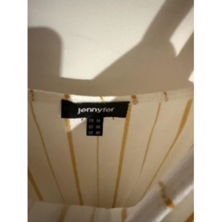 Combinaison pantalon Jennyfer rayée blanc et jaune – Taille M – Très bon état
