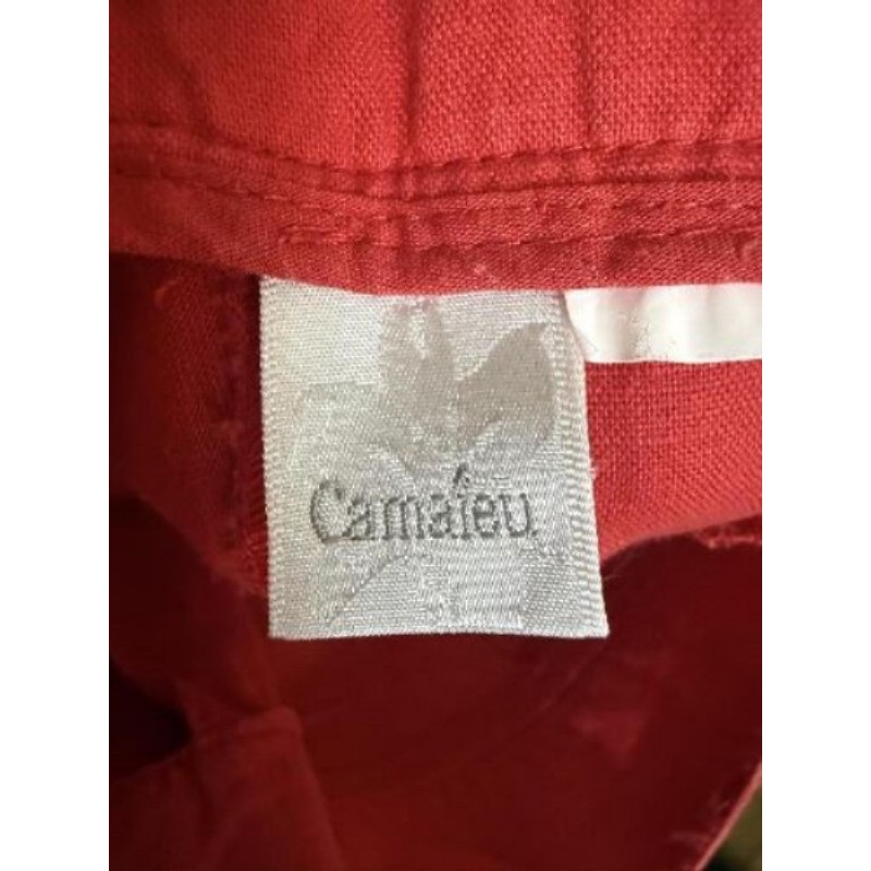 Pantalon Camaïeu rouge en lin – Taille 38 – Très bon état