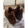 Bottines Chelsea Guillemets en cuir suédé cognac – Taille 41