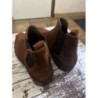 Bottines Chelsea Guillemets en cuir suédé cognac – Taille 41