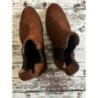 Bottines Chelsea Guillemets en cuir suédé cognac – Taille 41