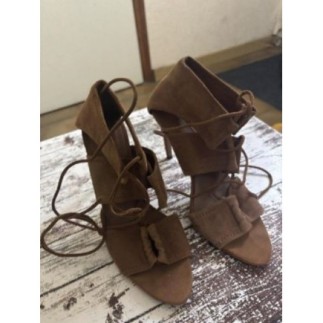 Sandales à talons camel à lacets Lara Basic – Taille 39