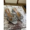 Aquazzura – Mules en cuir argentées à talons – T39,5