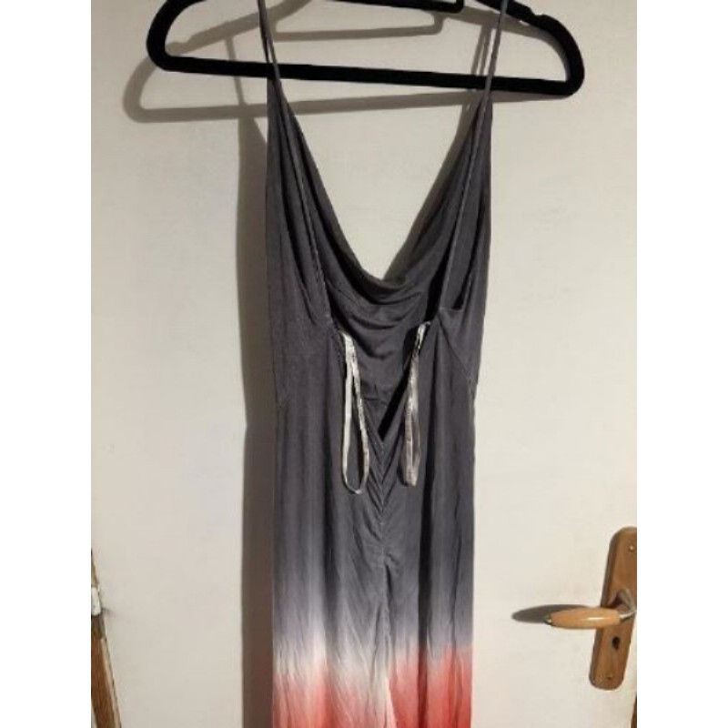 Robe longue Young Fabulous & Broke XS – Dégradé gris/corail – Dos nu